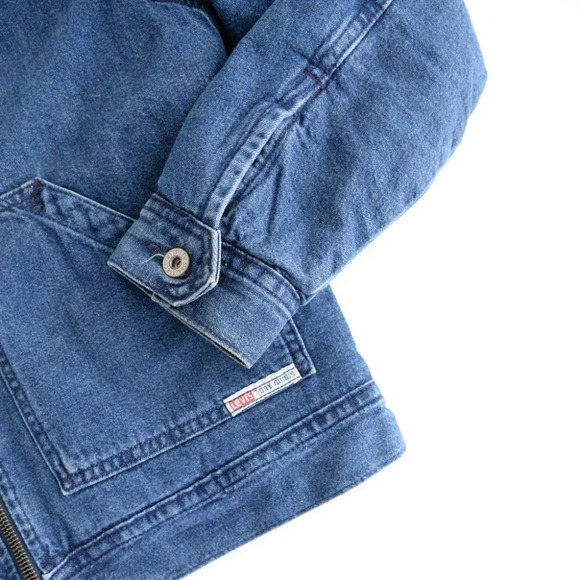 Vintage Levi's Dry Goods Trucker Winter Denim Jacket with Sherpa Lining Medium - Picture 12 of 14